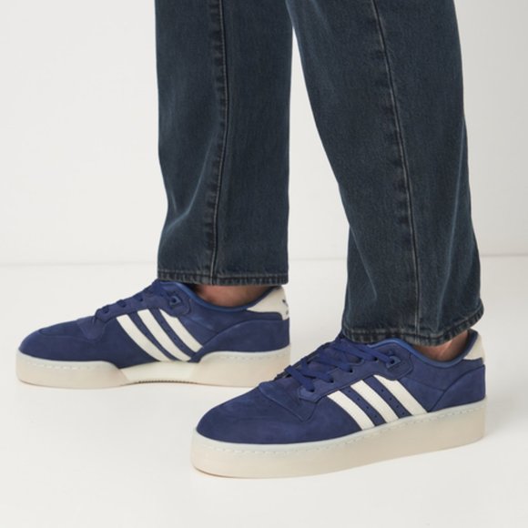 NEW adidas Rivalry Lux Low Basketball Shoes - Leather  Blue/Ivory For Men 252 - Picture 8 of 8